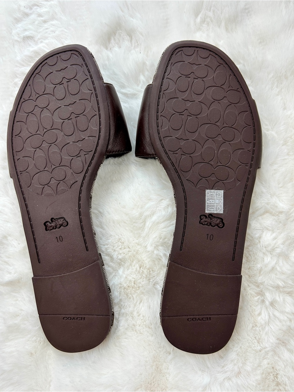 COACH Women’s Brown Signature Slide Sandals - Picture 4 of 6